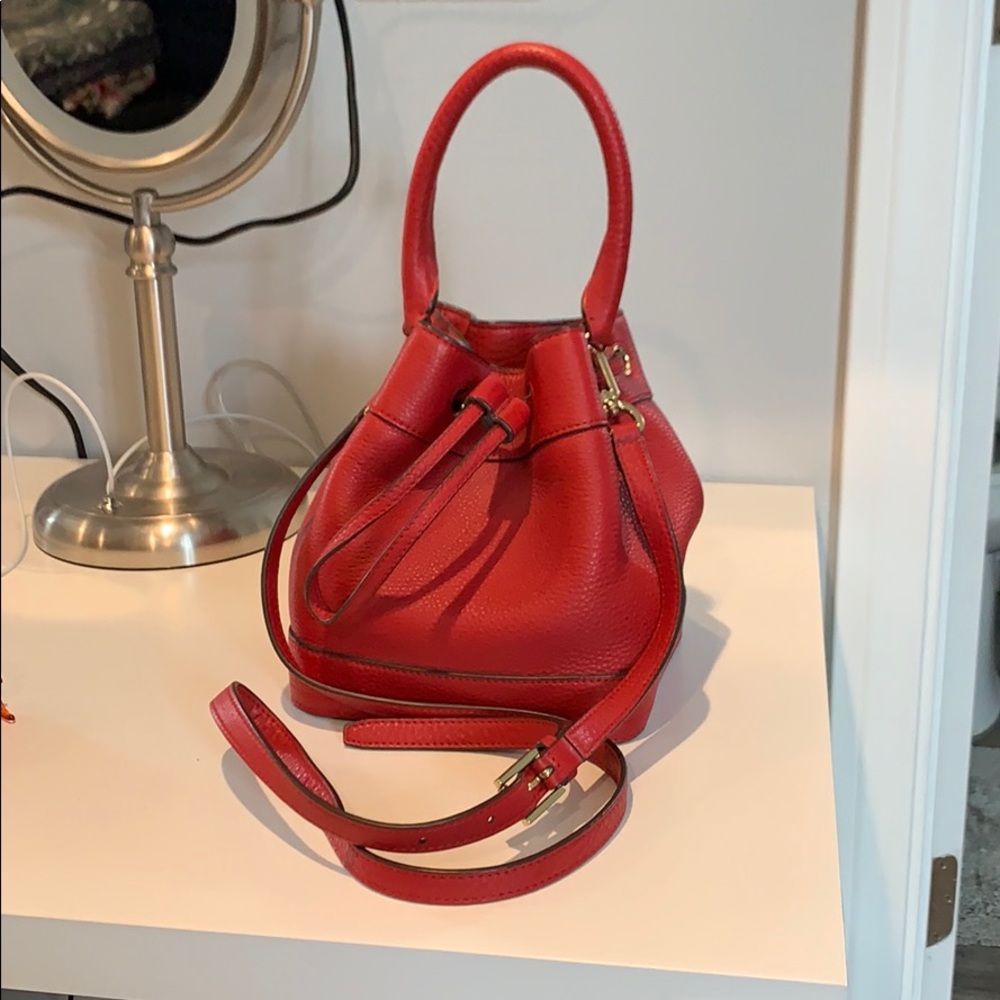 Red Tory Burch Bucket/Tote Bag